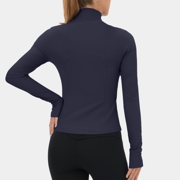 Halara Patitoff Flow Pet Hair Resistant Full Zip Cropped Jacket Inkling Blue L - Picture 2 of 5